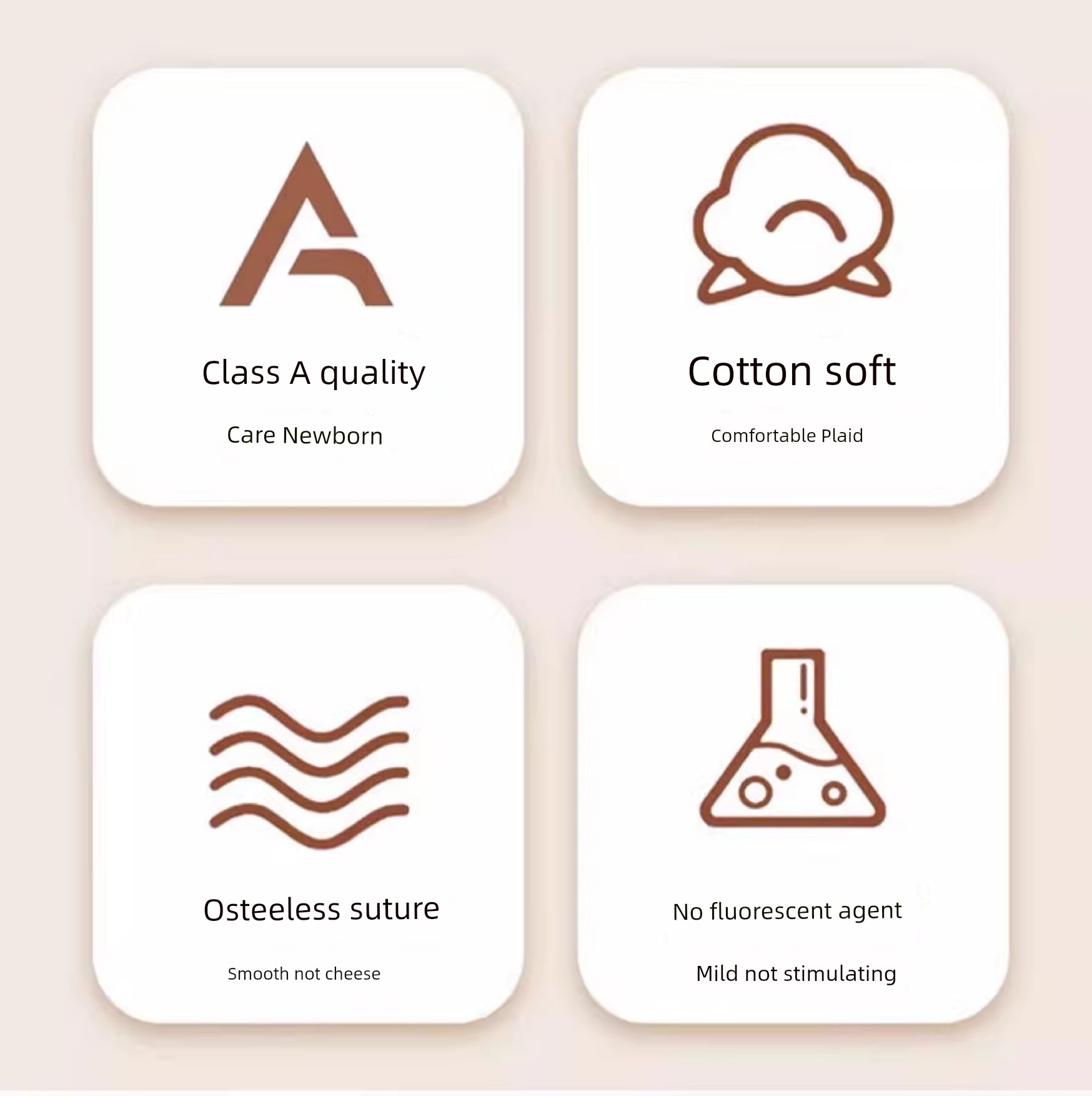 Newborn Baby Early Autumn Clothing 0 to 3 Months Old Baby Size 52, 59, 66, Class a Pure Cotton One-Piece Clothing — 3