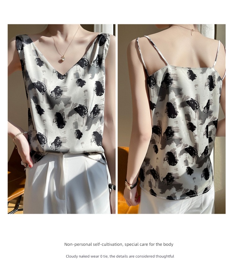 22 years printing suit Lay a foundation Satin V-collar real silk