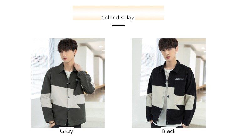 tide Spring and Autumn easy Lapel Splicing Coat loose coat