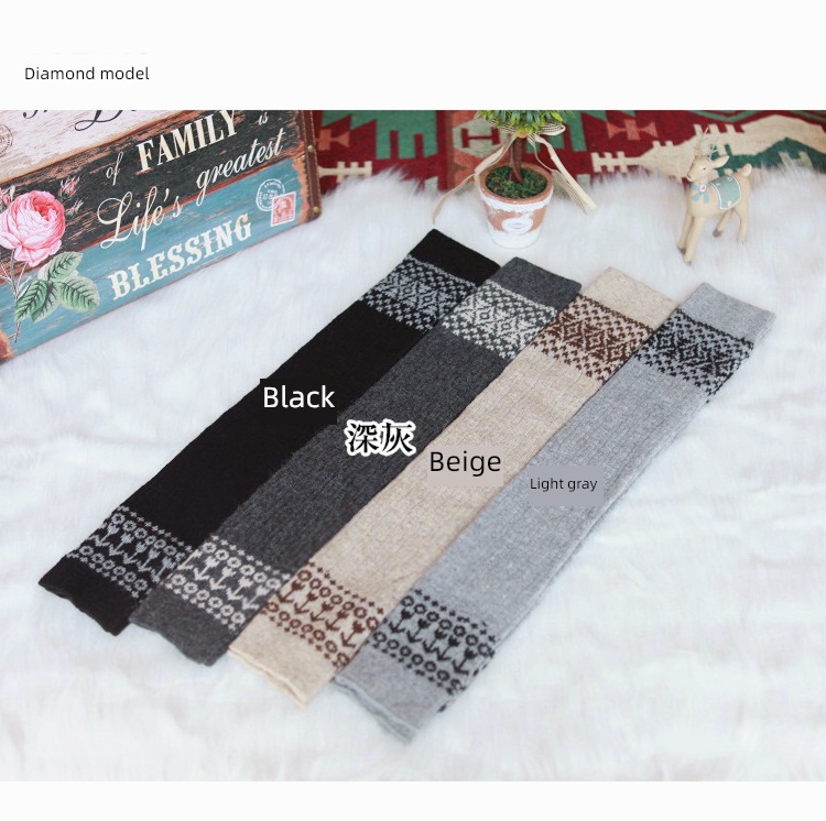 Autumn and winter ma'am keep warm wool lengthen knitting socks