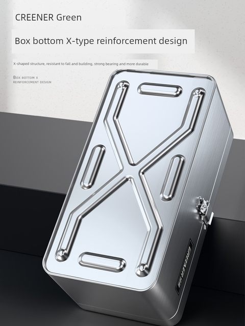 绿林不锈钢工具箱收纳盒车载家用多功能手提五金铁皮箱大号加厚