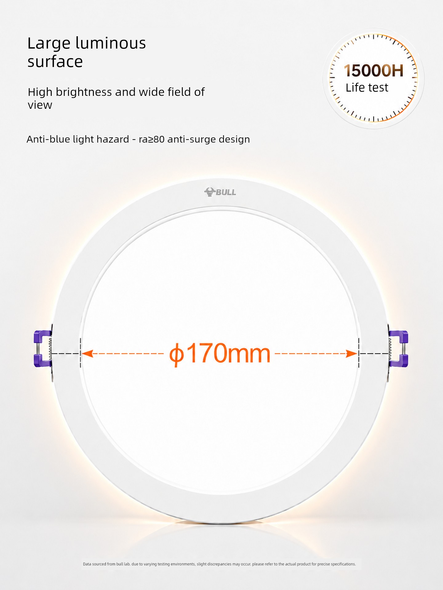 Bull Led Embedded 110mm Downlight High Wattage Ultra-Thin Hole Light for Living Room 12cm Yang Mi Same Model Bucket Light