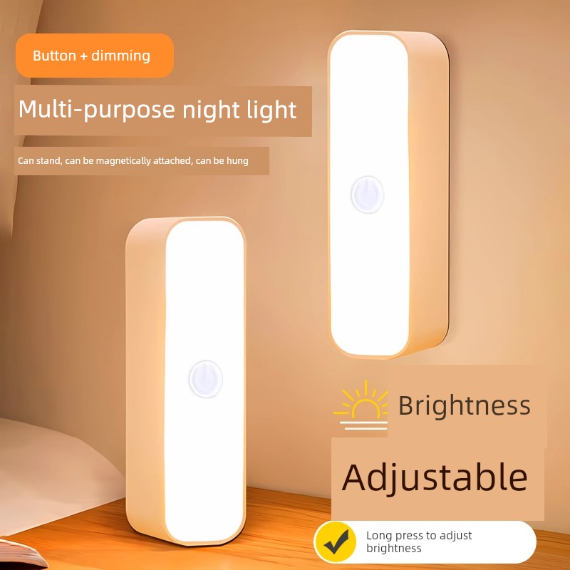 Magnetic Button Night Light for Dormitory Use, Eye-Protecting Button Night Light for Bedroom, Cool Desk Lamp for Sleep, Rechargeable Bedside Lamp