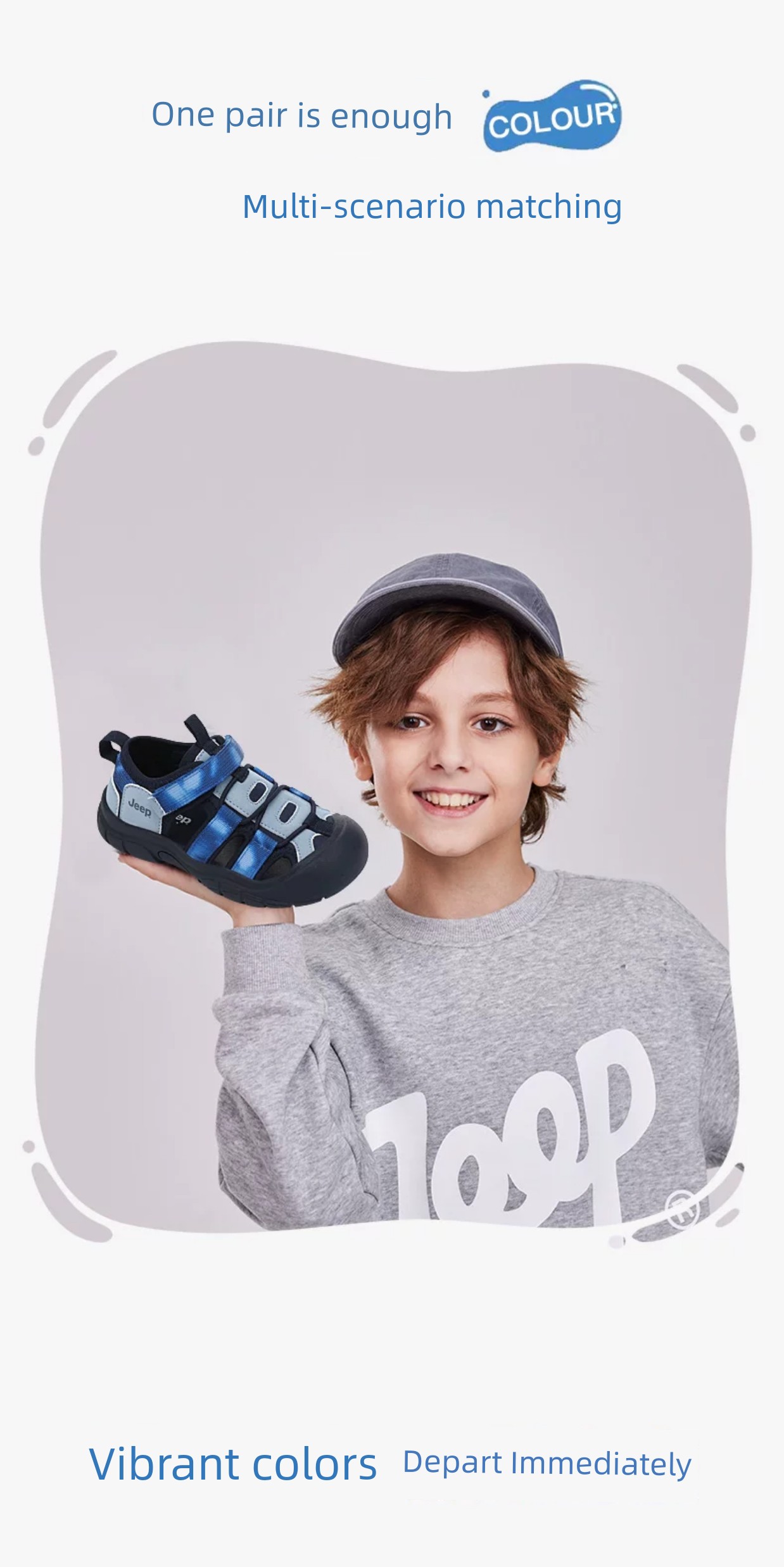 Jeep Children's Closed-Toe Sandals Outdoor Girls' Non-Slip Beach Shoes 2026 Summer New Boys' Water Shoes — 2