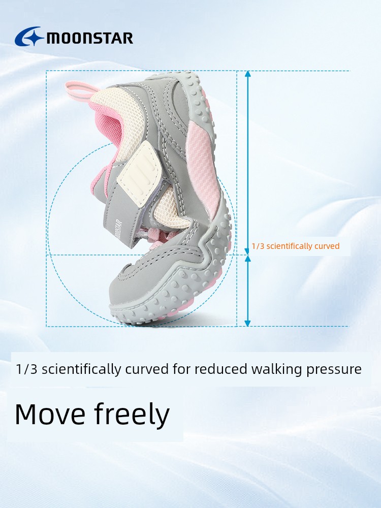 Moonstar 2-8 Years Old Toddler Shoes with Helmet-Style Anti-Kick Design, Functional Sports Shoes for Boys and Girls