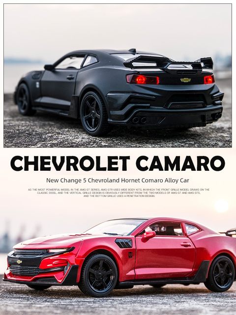 Bumblebee Camaro sports car alloy car model 1 32 gold steel deformation toy car ornament simulation car model