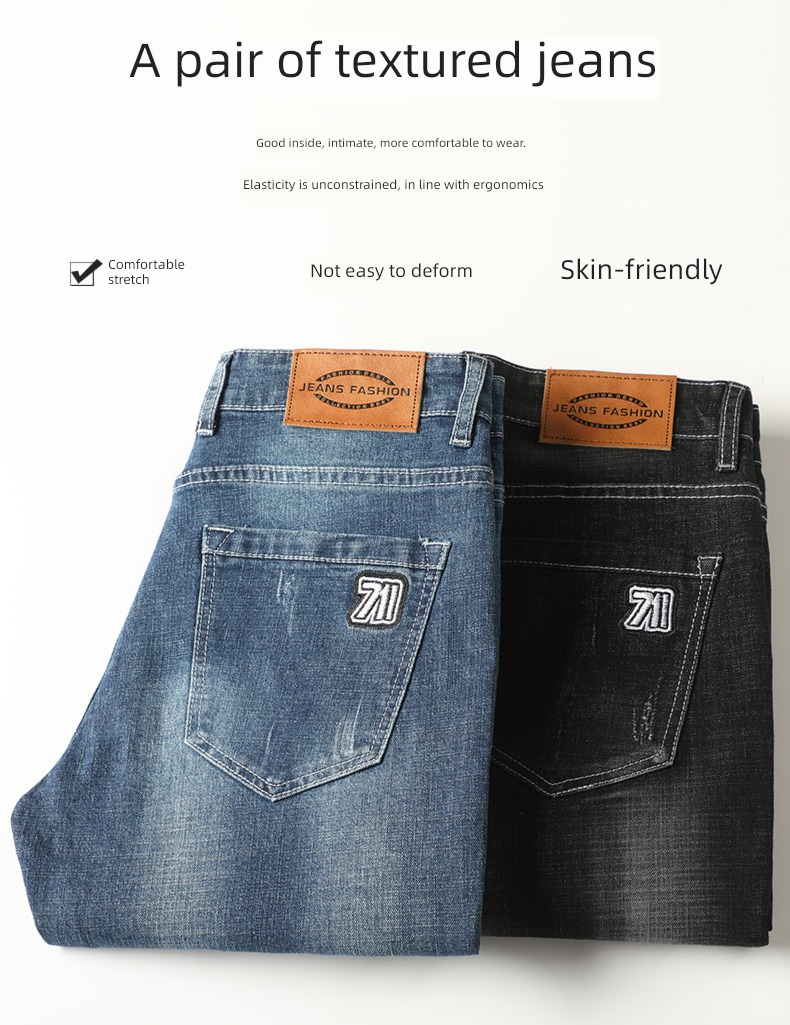 Romon Straight cylinder Self-cultivation autumn Korean version trend Jeans
