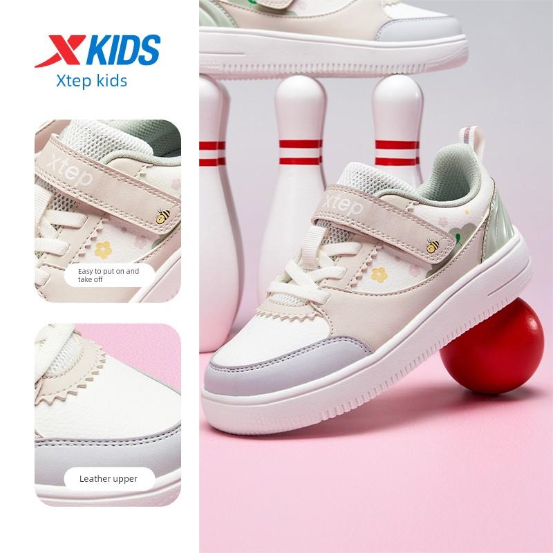 Xtep Children's Girls' Sneakers, Autumn Casual Shoes for Girls, Kindergarten Shoes, Sports Shoes, Non-Slip Soft-Soled Baby Shoes — 3