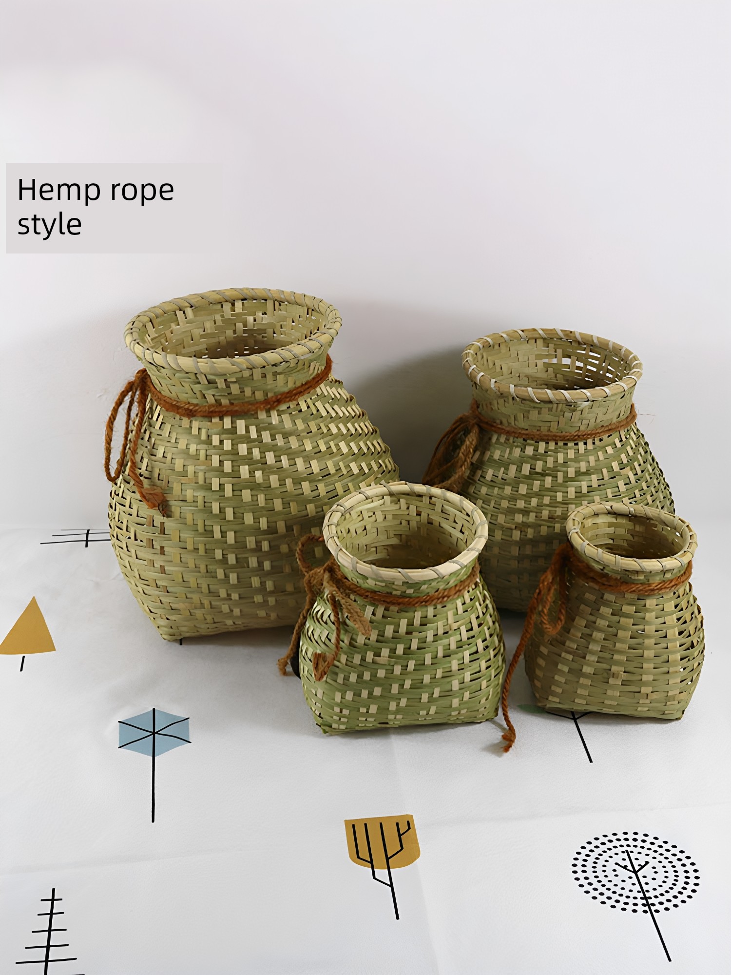 Back Baskets Bamboo Woven Little Pannier Bamboo Fish Basket Handmade Bamboo Basket Children Dance Performance Photography Prop Decoration Retro Chopsticks