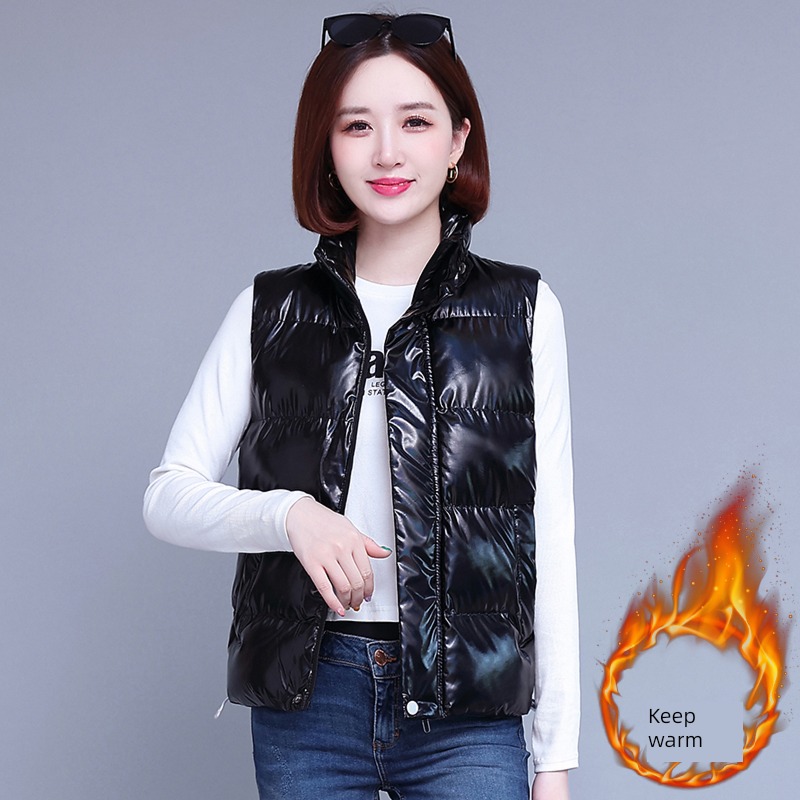 winter Bright surface No washing fashion Women's money Down cotton Vest