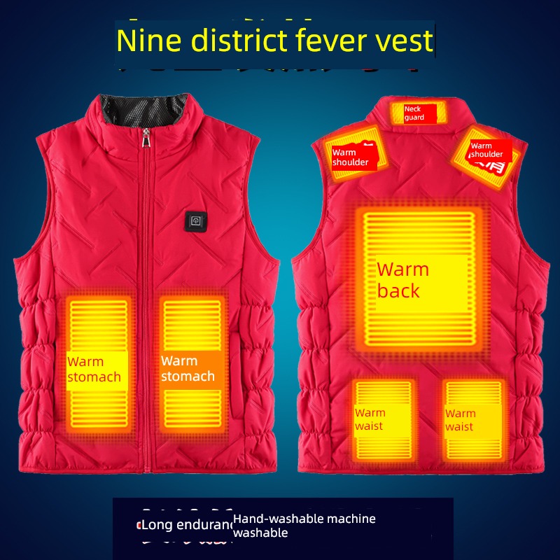 USB intelligence temperature control charge Self heating clothes Vest