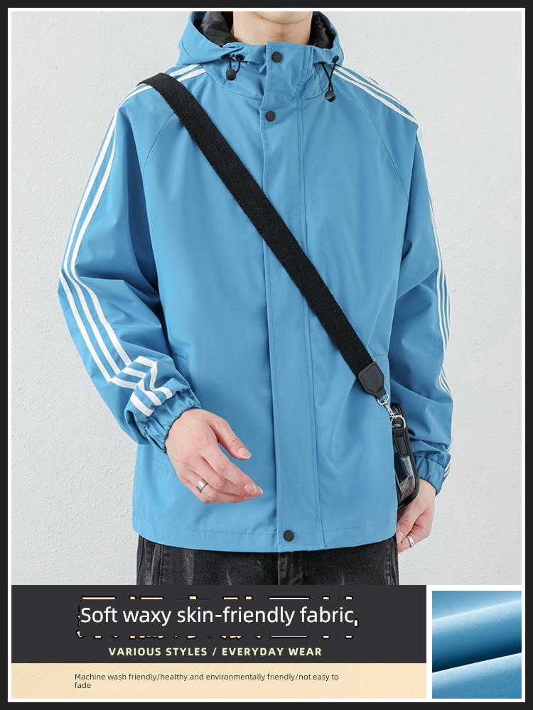 Chaopai easy stripe winter Hooded Jacket loose coat