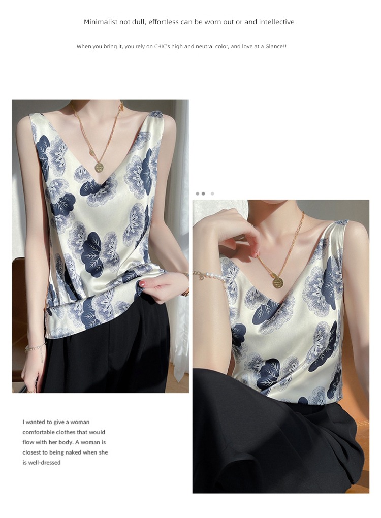 22 years printing suit Lay a foundation Satin V-collar real silk