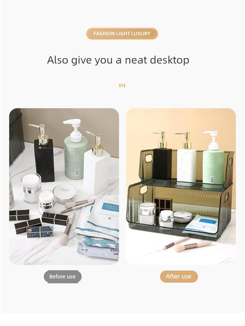 Light luxury desktop cosmetic storage box dormitory household mask skin care products jewelry acrylic large capacity storage basket