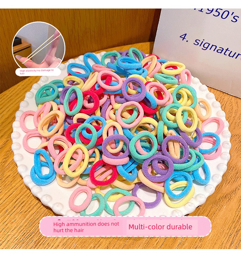 Children's Rubber Band Girl Hair Rope Baby Hair Ring Little Girl Hair Tie Does Not Hurt Hair Rubber Band Good Elasticity Towel Ring — 2