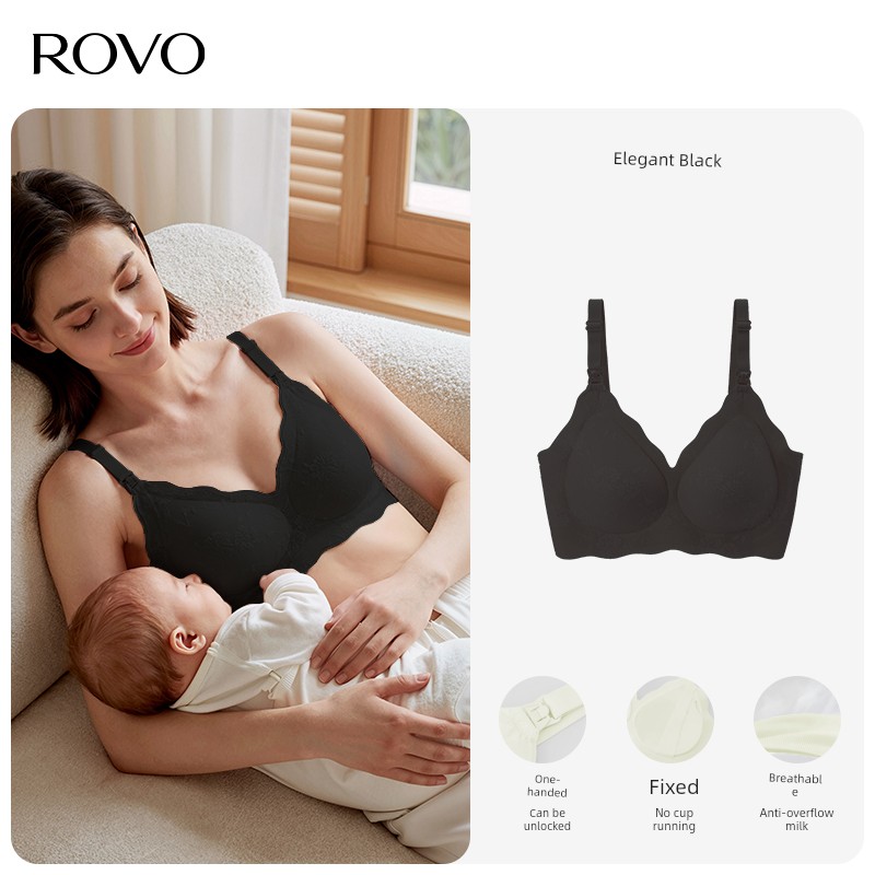 Rovo Breastfeeding Push up Bras Push-up Pregnant Women Intimates Postpartum Feeding Pregnant Women Exclusive for Pregnancy Plus Size Breastfeeding — 4