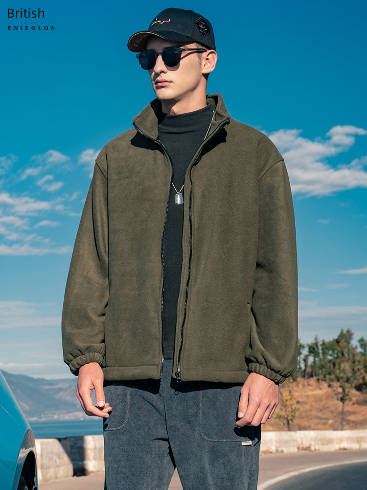 Ying julun Autumn and winter stand collar Windbreak Fleece zipper