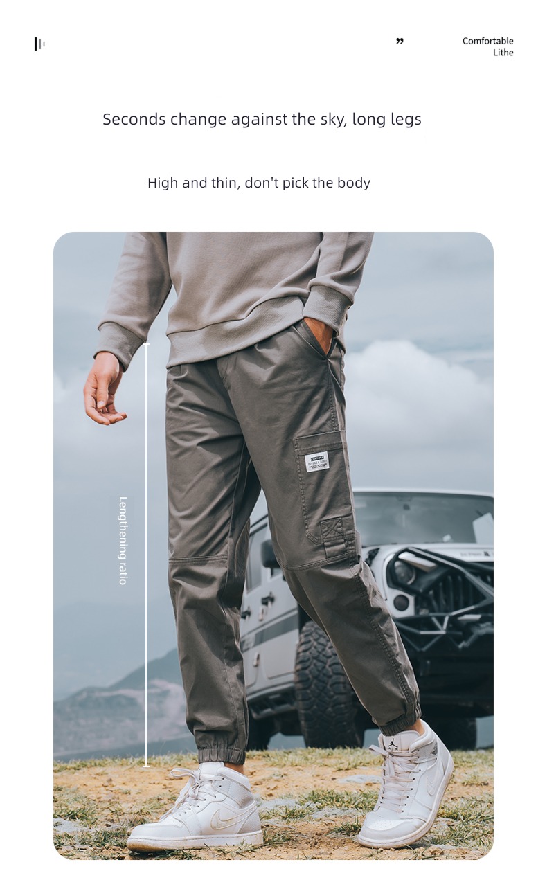 Ying julun autumn new pattern cotton material Little feet leisure time trousers
