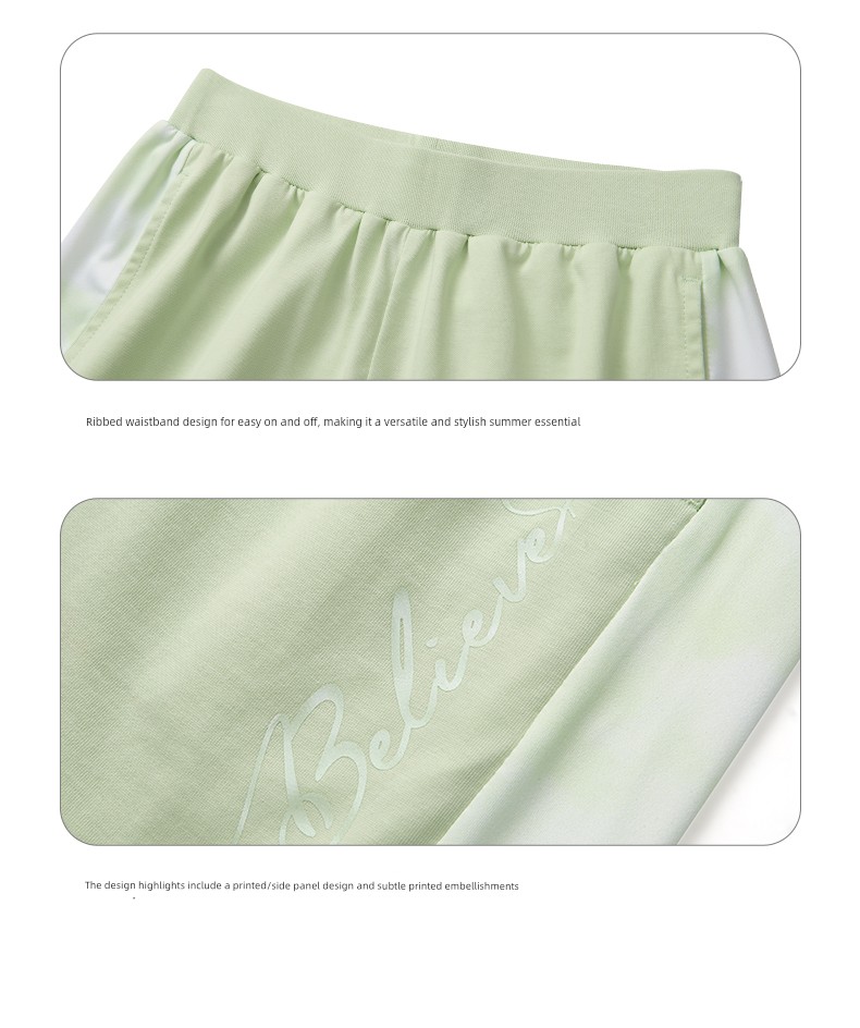 361 Children's Clothing Girls' Shorts 2026 Summer Big Kids Knitted Five-Point Shorts Sports Pants Breathable Pants — 35