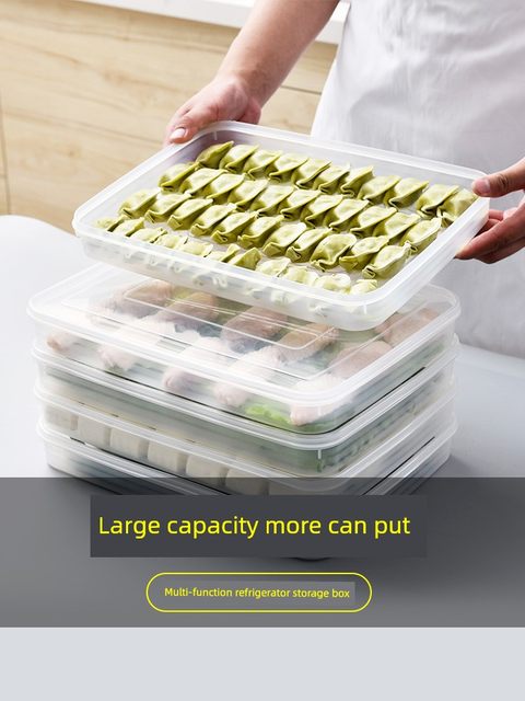 Dumpling box frozen dumplings multi-layer egg storage box refrigerator fresh food quick freezer dumpling wonton tray for household use