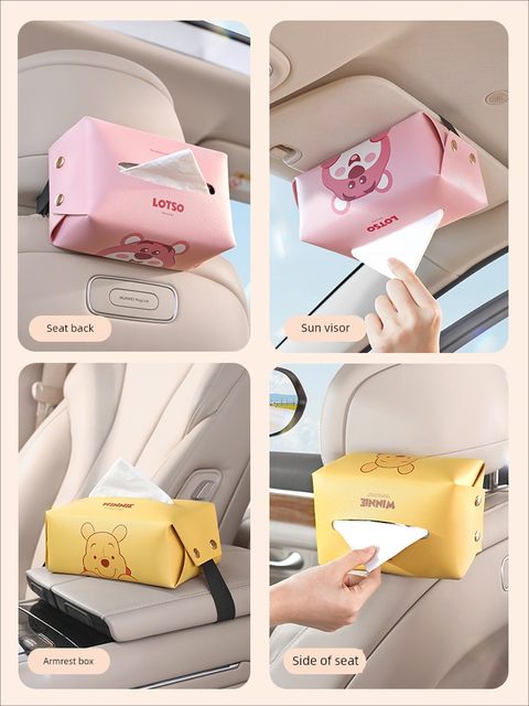 Disney car tissue box cute car handrail box car storage napkin car paper box