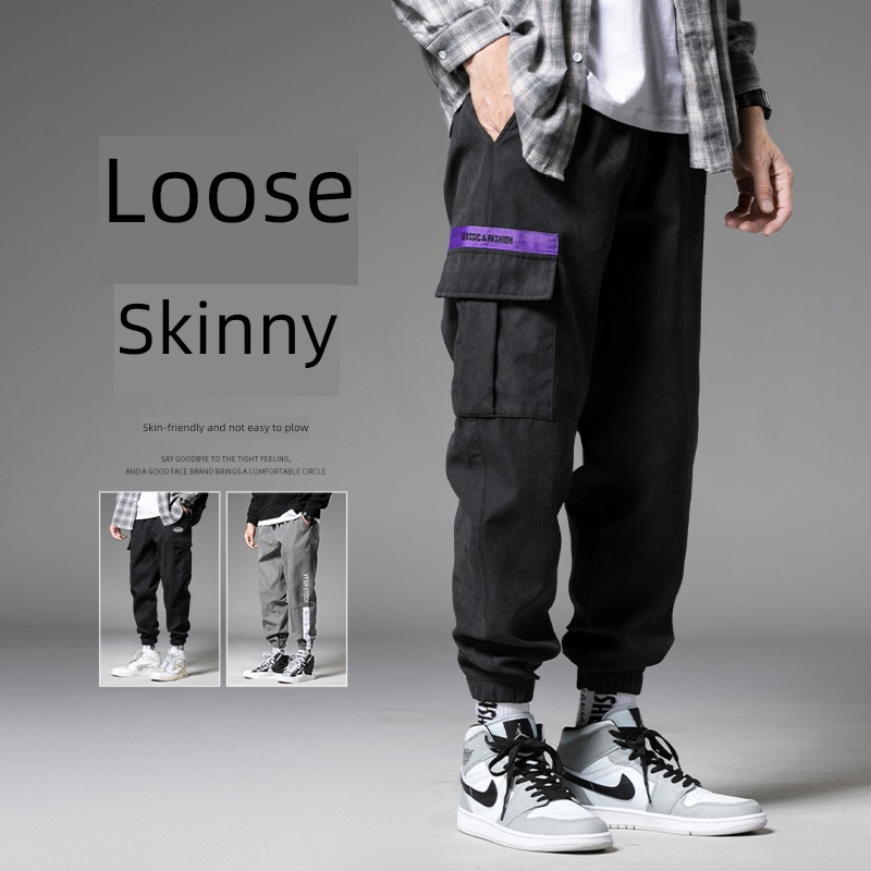 Spring and Autumn teenagers black leisure time trousers work clothes