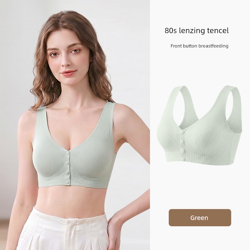 October's Popular Front-Button Maternity Nursing Bra, Anti-Sagging, Postpartum Breastfeeding-Specific Sleep Vest Bra — 8
