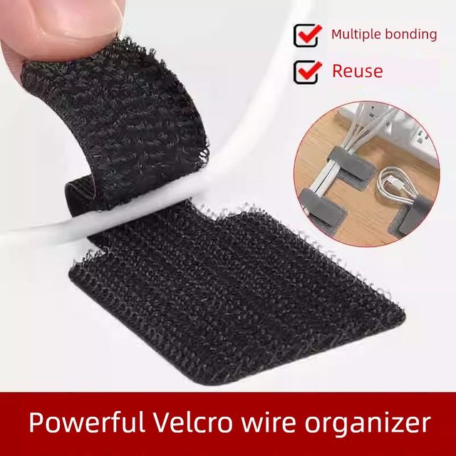 Cable management data cable storage artifact desktop computer harness Velcro cable tie wire network cable wiring fixture