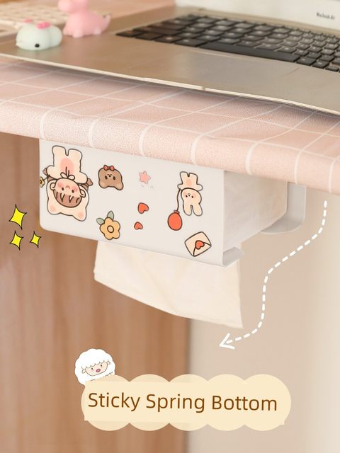 Paper draw box Home living room creative tissue box markless and hole-free wall hanging wall-mounted tissue storage box Kitchen paper draw box