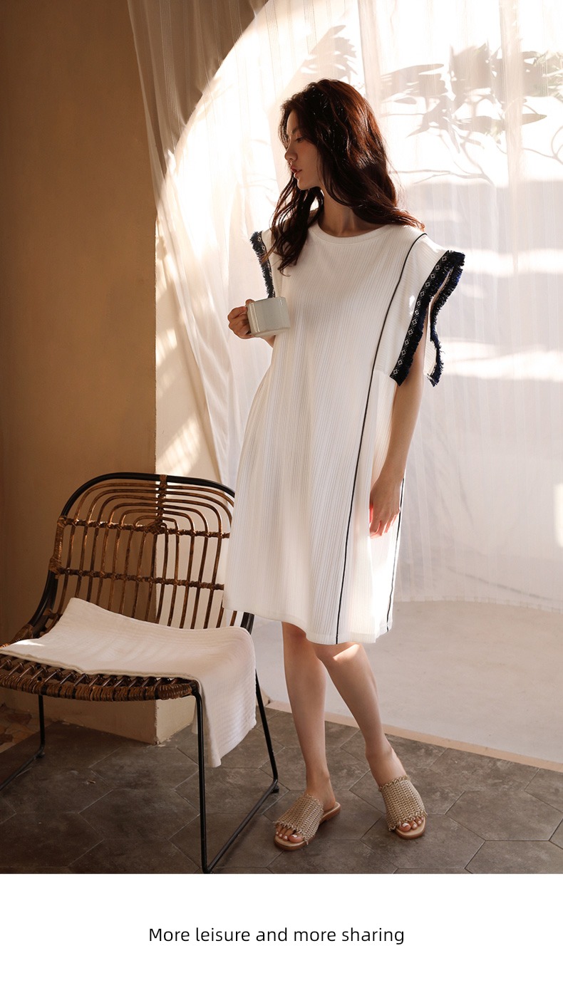 easy Big size summer pure cotton Princess style V-collar Nightdress