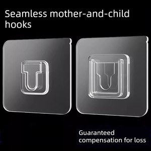 Strong Adhesive Hook and Loop Fastener, Thickened, No-Drill Sticky Hook, Wall-Mounted Adhesive Hook, Traceless Letter Ho