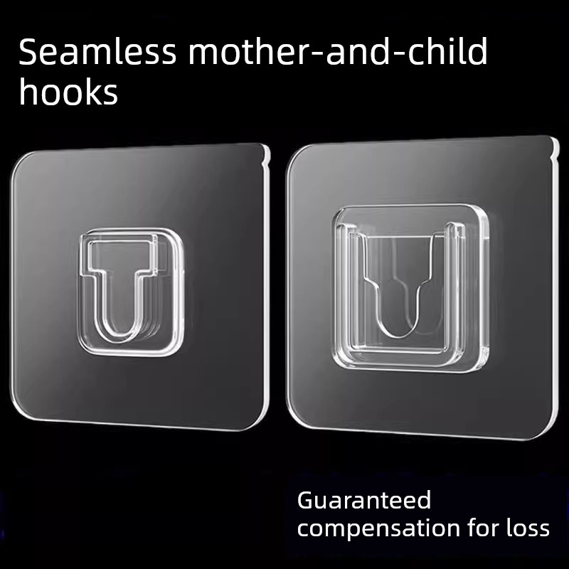 Strong Adhesive Hook and Loop Fastener, Thickened, No-Drill Sticky Hook, Wall-Mounted Adhesive Hook, Traceless Letter Hook Fastener