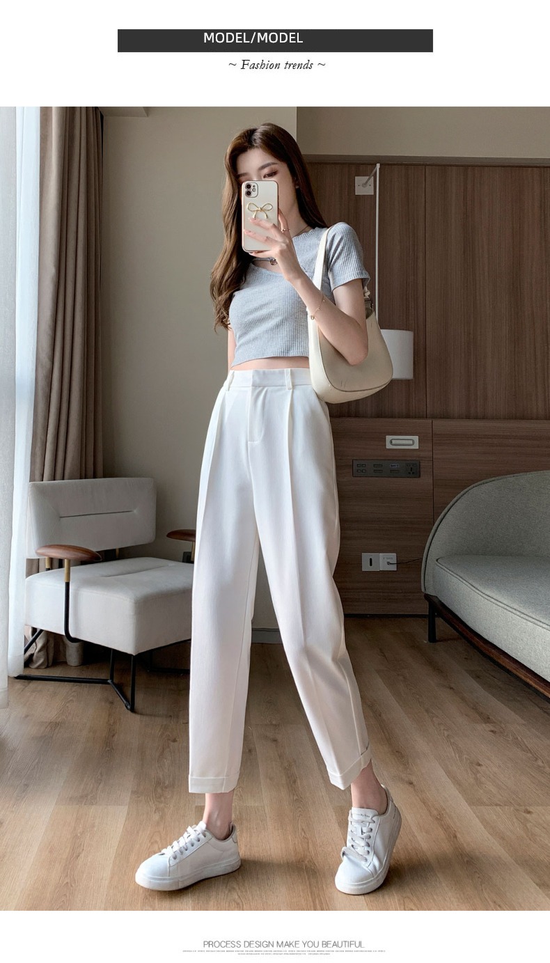 Rashabel khaki leisure time Nine points Suit pants