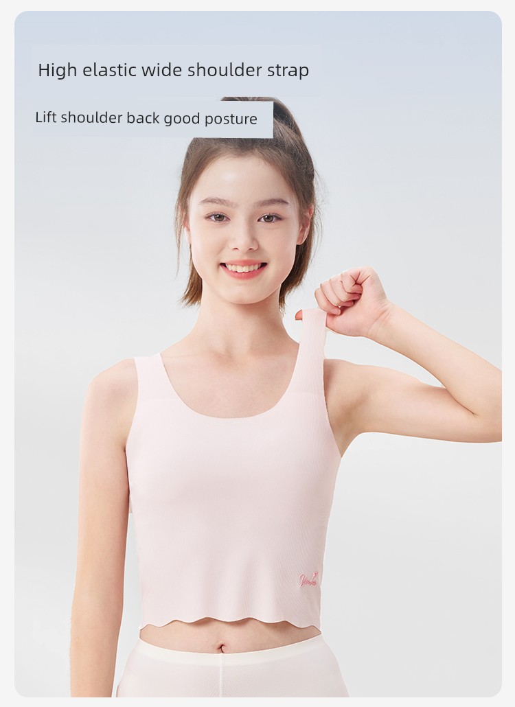 YEEHOO Children's Underwear Development Period Young Adult Bra Girl Wide Shoulder Strap Vest Primary School Students Breathable Tube Top Class A — 10
