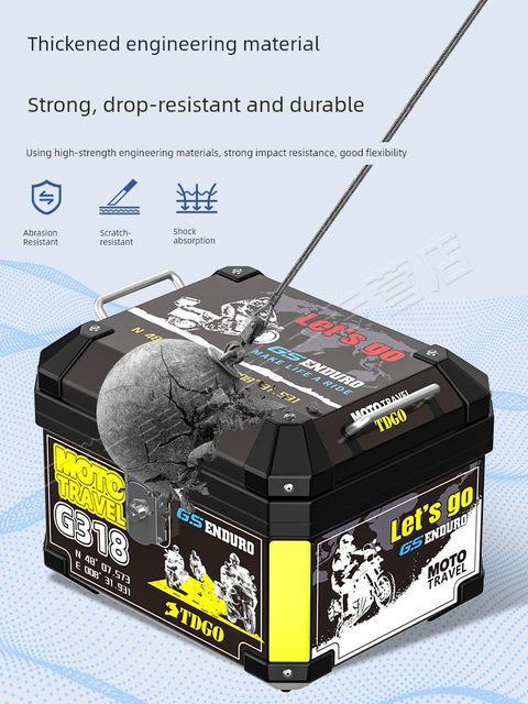 Motorcycle trunk trunk scooter large general electric vehicle removable tool box non-aluminum alloy box