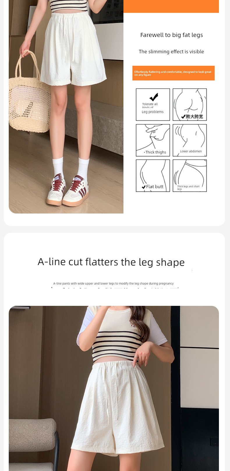 Shorts for Pregnant Women Summer Thin Outwear No Belly Support Not Tight Belly Nougat Pastry Pants Loose Casual Leggings Summer Wear — 8