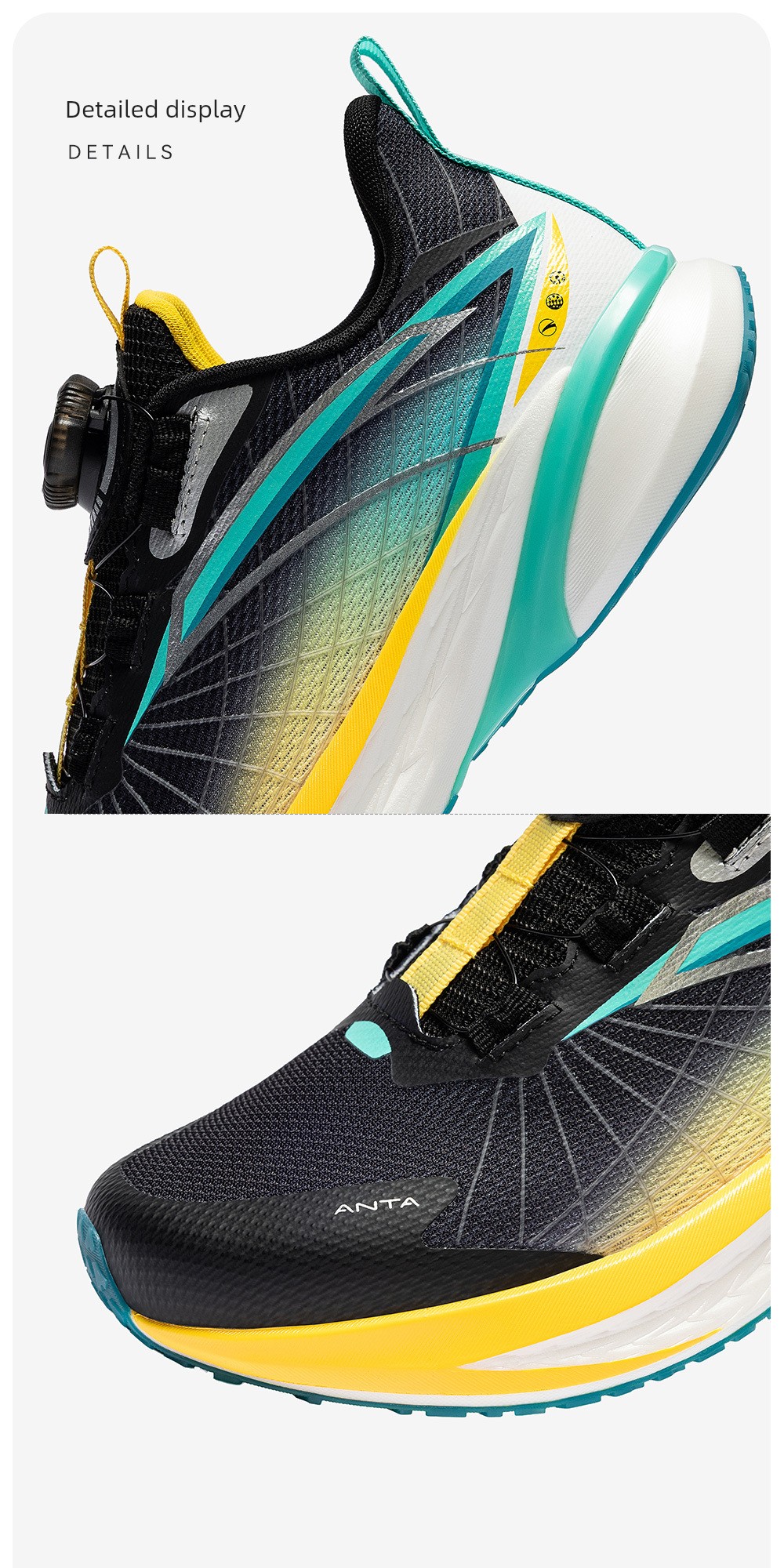 Anta Children's Wave 4 Running Shoes 2026 Summer New Breathable Professional Physical Test Running Shoes for Boys and Girls Youth Shoes — 46