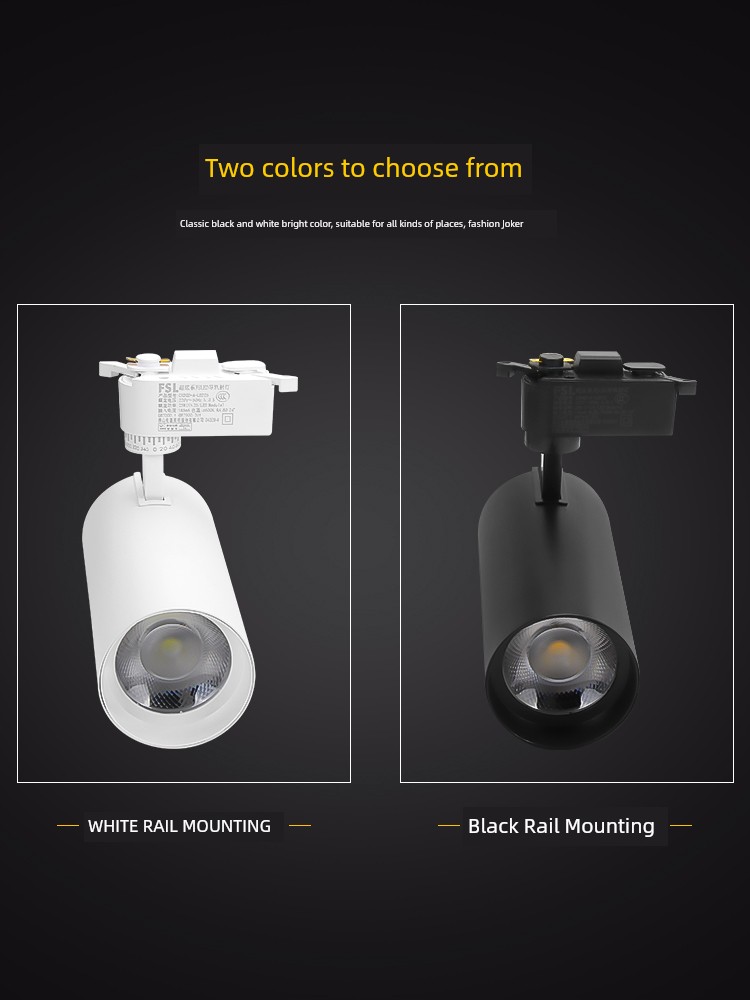 Foshan Lighting Clothing Store Cob Spotlight Commercial Background Track Light Living Room Headless Lamp Commercial Rail Spotlight