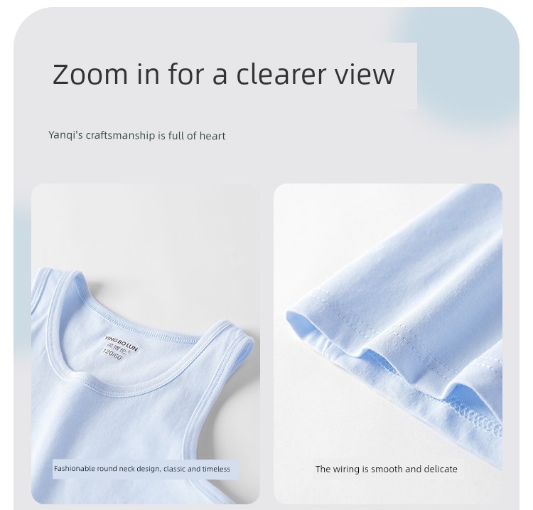 Ying Bo Lun Pure Cotton Kids Children's Summer Vest — 12