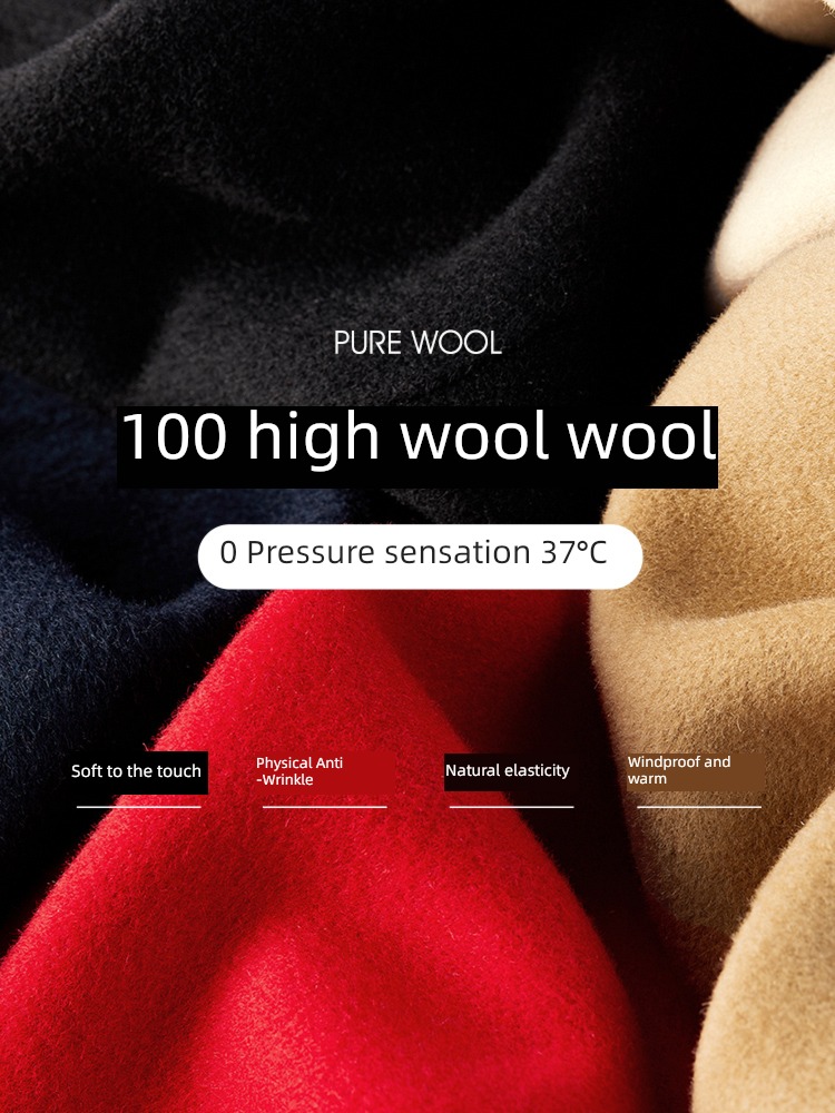 Chantubila 100% Medium and long term Woollen cloth wool overcoat