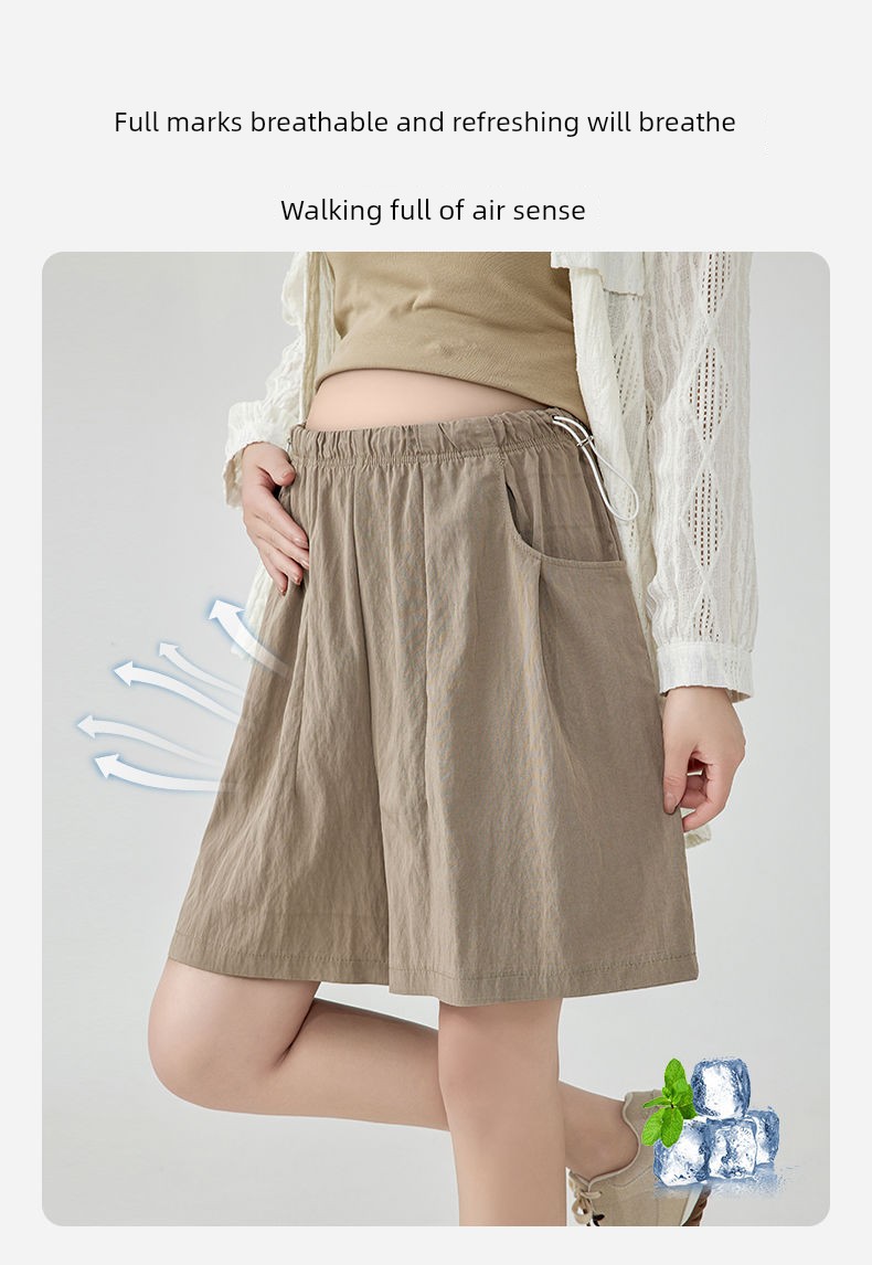Pregnant Women's Pants Thin Summer Outwear No Belly Support Casual Yamamoto Loose Pants Loose Half Length Shorts Fashionable Summer Clothing — 7