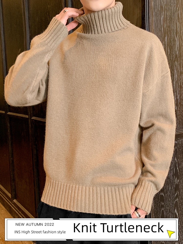 Chaopai Plush thickening keep warm leisure time High collar sweater