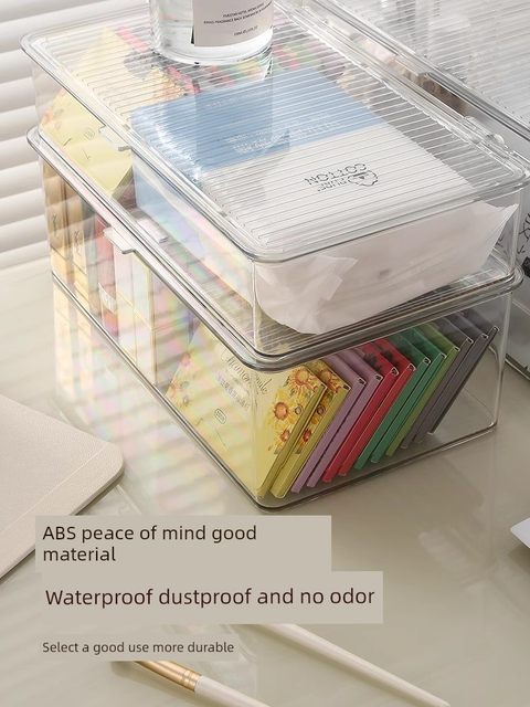 Transparent acrylic mask box flip storage box home internet celebrity cosmetics dustproof storage box large capacity with cover
