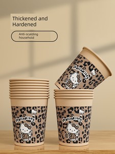 Disposable Paper Cups, Thickened for Home Use, Reinforced to Prevent Scalding, Suitable for Hot and Cold Drinks, Cartoon