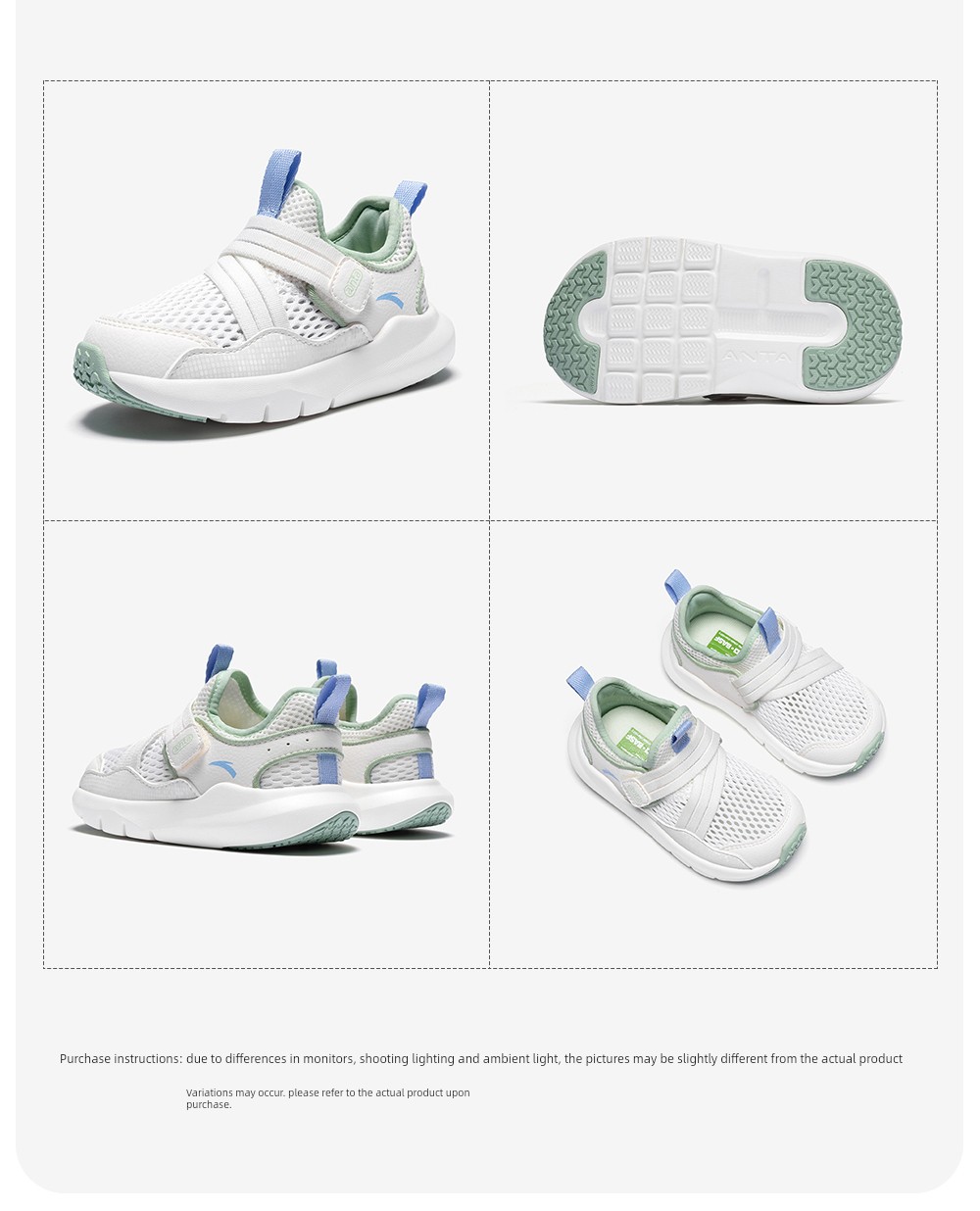 Anta Toddler Shoes Autumn New Style Slip-On Mesh Sneakers for Boys and Girls Baby Shoes Dopamine Style — 26