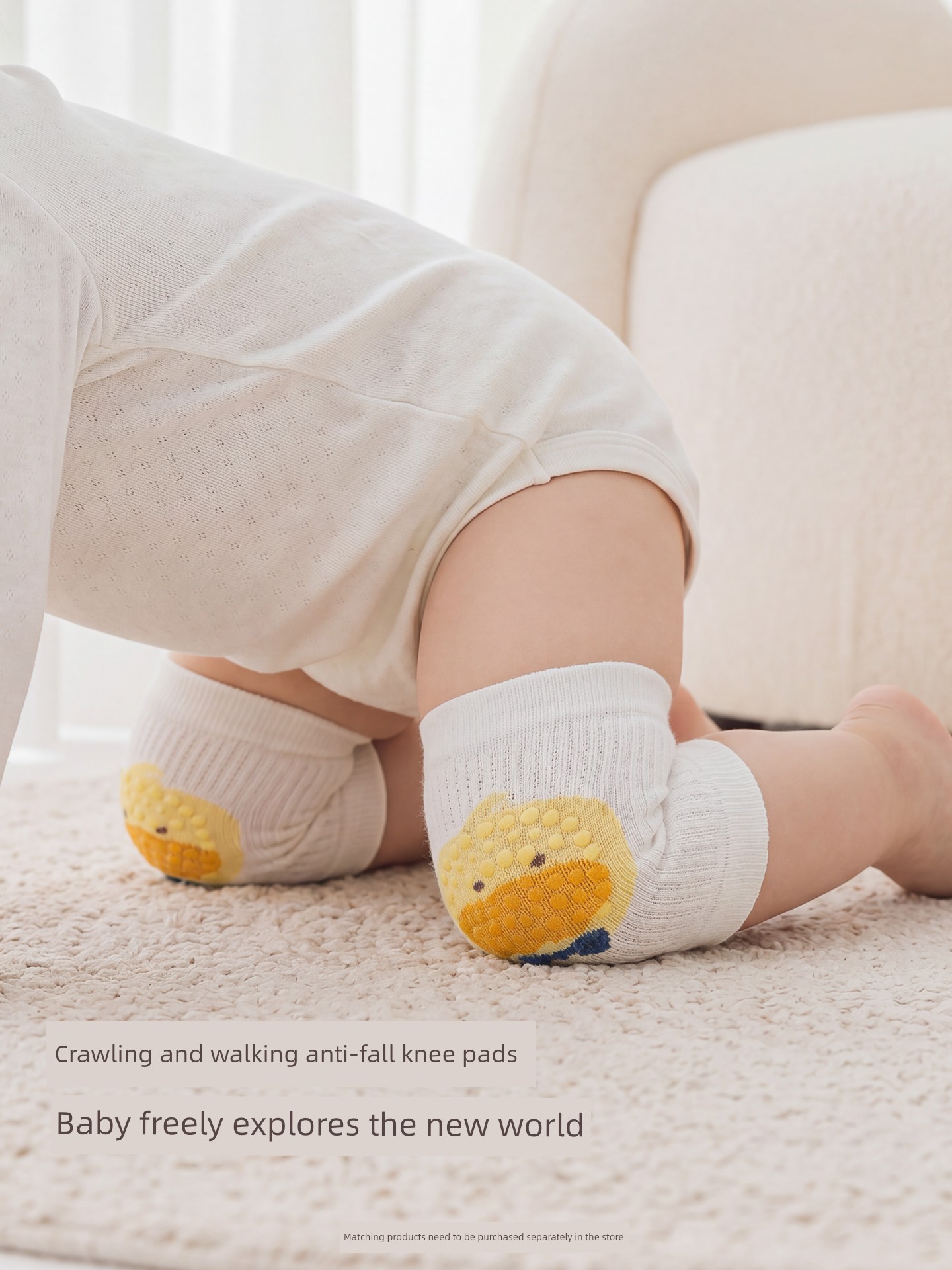 Baby Walking Anti-Fall Protector, All-Season Infant Leg Protection Gear, Knee Crawling Anti-Slip Knee Pads