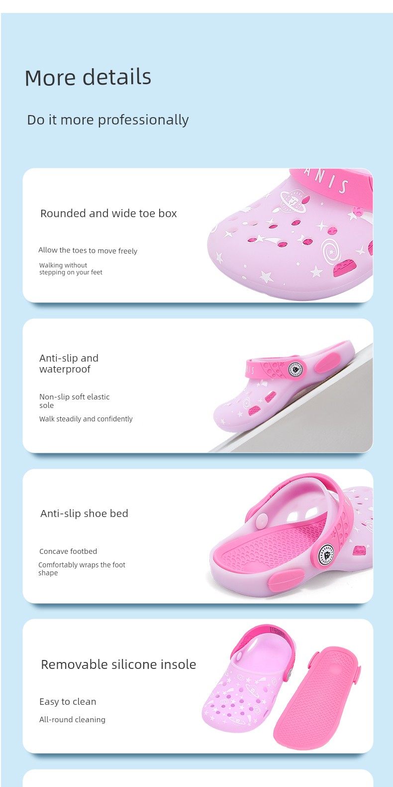 Tyrannis Children's Clogs Are Soft and Comfortable, Quick-Drying, Odor-Resistant, and Suitable for Both Boys and Girls for Beach and Seaside Use — 9