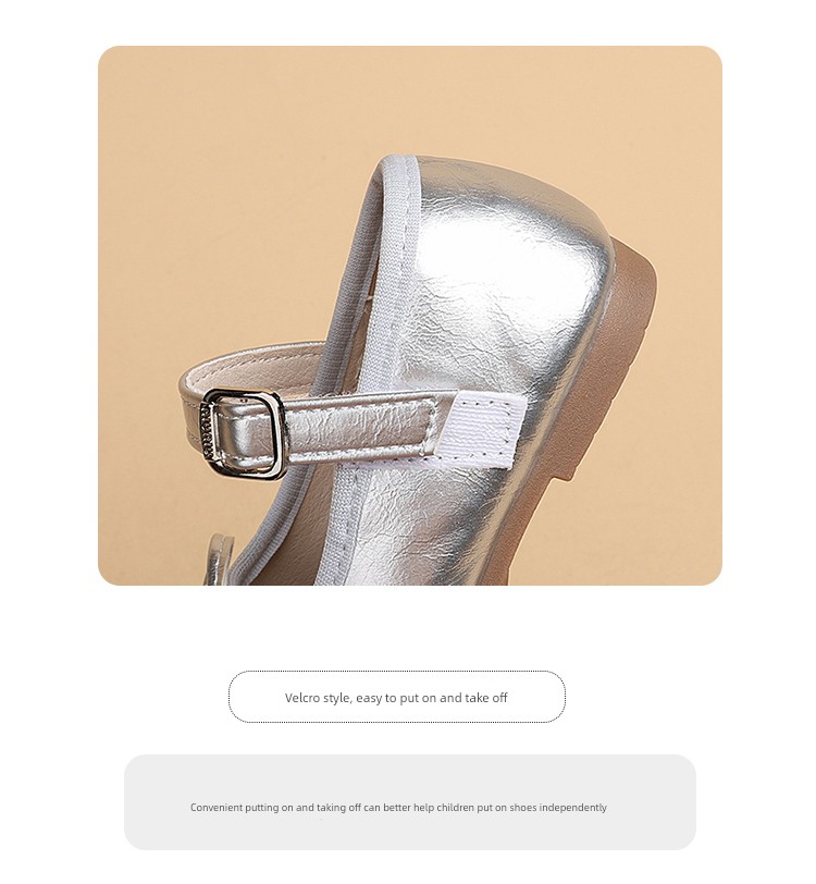 Girls' Fashionable Versatile Bowknot 2026 Spring and Autumn New Style Soft-Soled Leather Shoes, Stylish Princess Shoes, Comfortable Shallow-Mouth Shoes — 11