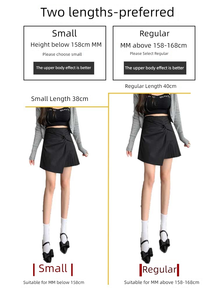 fashion fold Irregular Autumn clothes Buttocks skirt