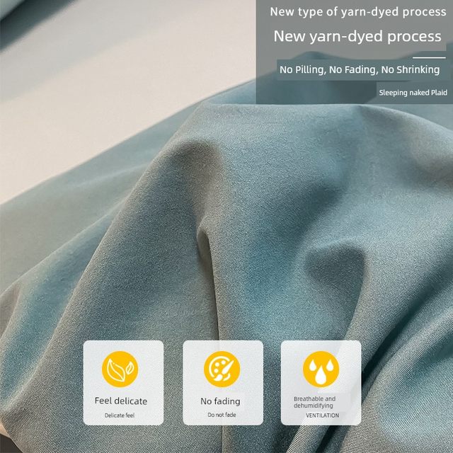 Ins Washed Cotton Four-Piece Set Bed Sheets Bedding Cover Bedding Cover Dormitory Bedding Three-Piece Set 4 Premium